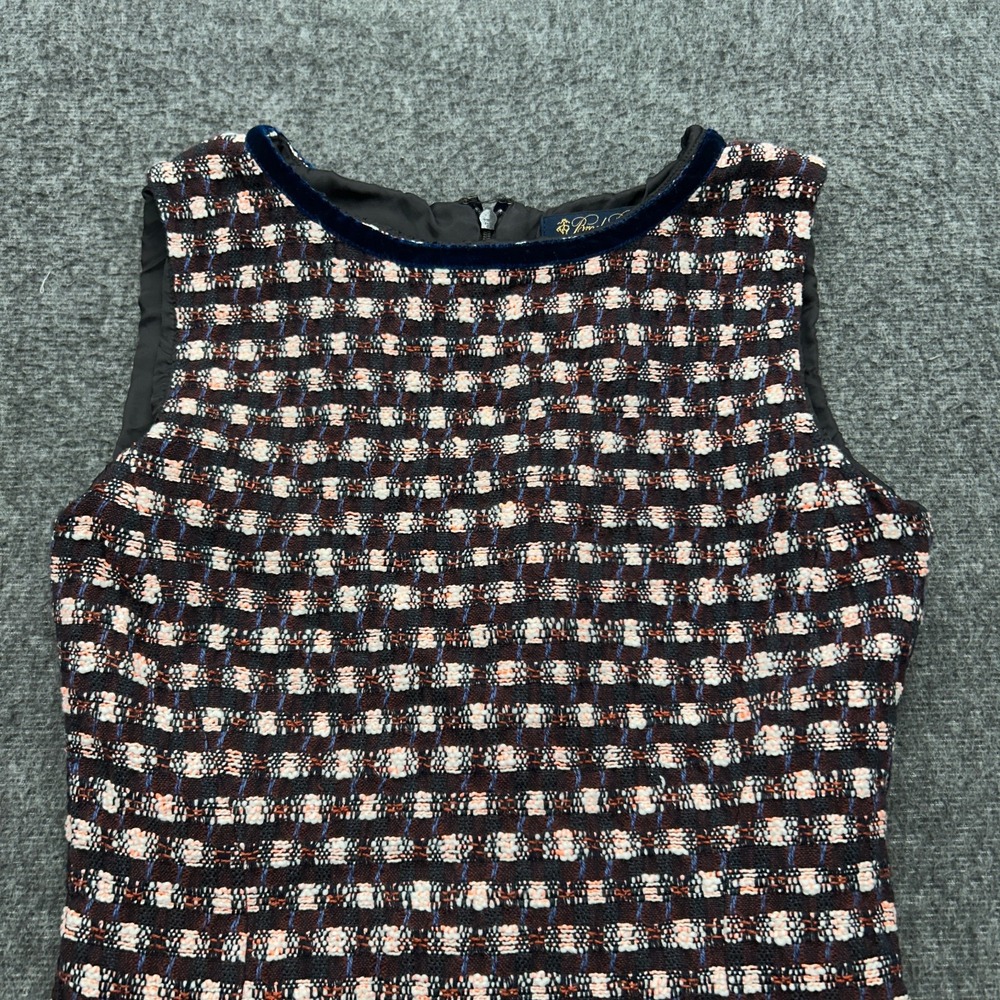 Brooks Brothers Dress 4 Sheath Tweed Plaid Sleeveless Old Money Preppy Luxury